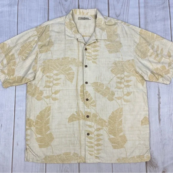 Tommy Bahama Short Sleeve Button Up Silk Hawaiian Shirt Golden Yellow Sz XL - Picture 16 of 16